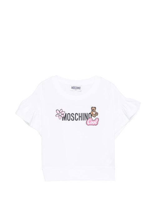 T-shirt bambina Moschino corta bianca MOSCHINO KID-TEEN | HDM073LBA0010101